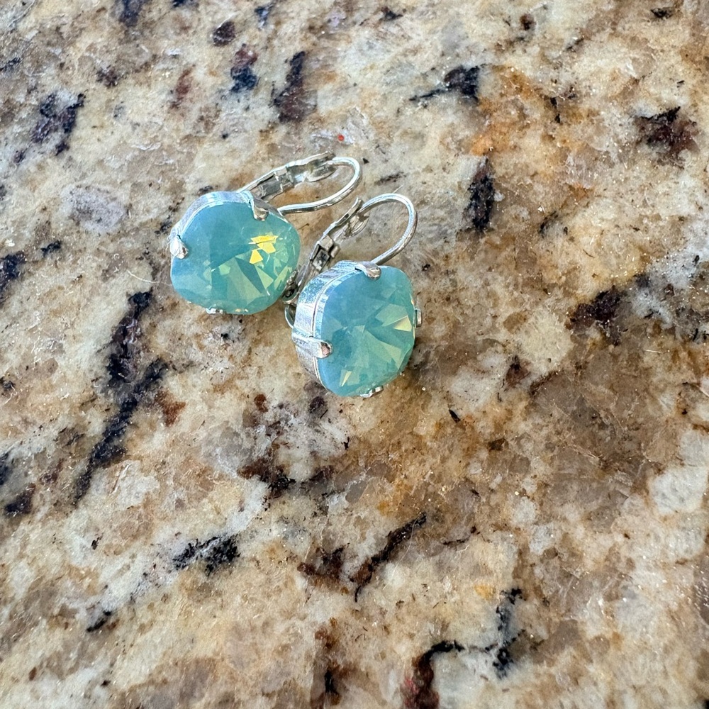 Elegant Silver and Aqua Earrings